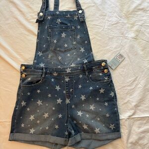 Cat & Jack Blue Starry Denim Overalls girls Sz. 16
